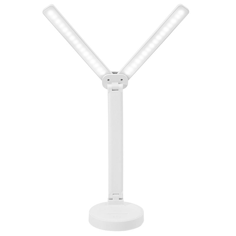 Touch eye protection double head desk lamp learning folding rechargeable plug-in charging student dormitory reading lamp children's bedroom
