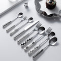 Minimalist ceramic handle cutlery set - polka dot design stainless steel tableware - creative, high-value steak knife and fork wholesale