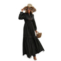 Export1688  fashioncasualpure color daily lace lace long sleevesdress