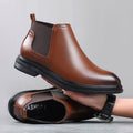 premium plus size pointed-toe chelsea boots - business casual men's boots - british style slip-on leather boots - dropshipping available