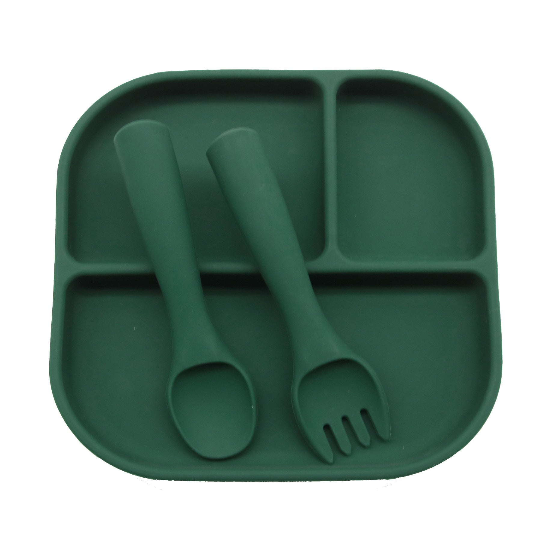 Cross-border supply of silicone plates, children's and babies' silicone plates, integrated silicone rice bowls, complementary food plates, feeding tableware