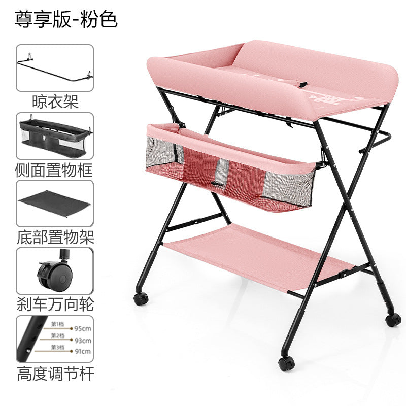 Diaper changing table - portable, multifunctional, foldable baby care station for newborns - bathing, diaper changing, and massage