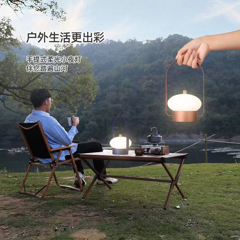 Portable touch-control rechargeable table lamp - outdoor camping dimmable ambient night light - bedroom bedside decor - bar & restaurant lighting