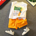 Boys' summer sleeveless outfit, kids' stylish summer clothes,  new trendy vest two-piece set