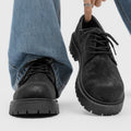 Derby shoes 2026new arrivalspringlow anklebootsmenretroworkwear shoesthick soleincreased breathable suede shoes