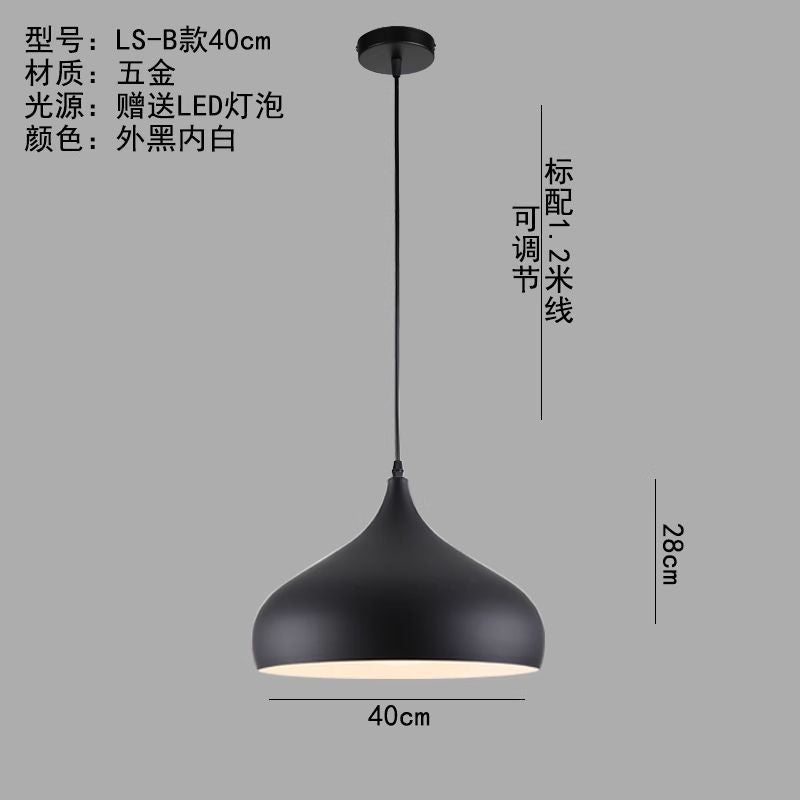 Minimalist industrial black projector light - retro creative restaurant, cafe, bubble tea shop, hot pot restaurant - unique pot lid pendant lamp