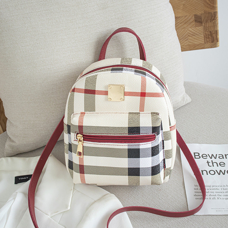 Plaid backpack 2021Shoulder bag wholesale Hong Kong style student schoolbag  small backpack trend backpack