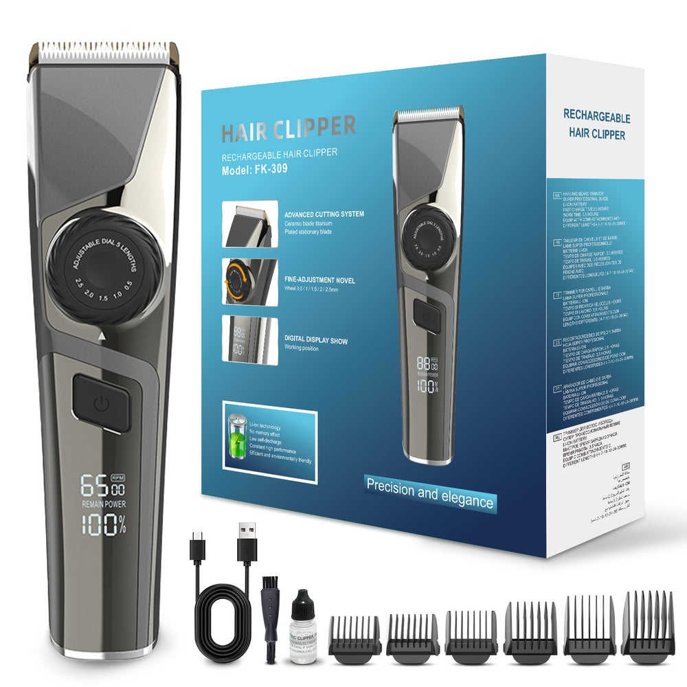 Five-speed adjustable professional electric hairdressing electric clipper fast charging full body washable hair clipper wholesale cross-border