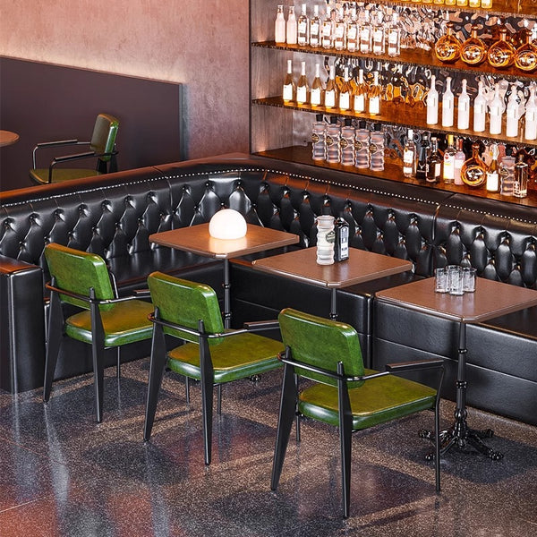 Retro Bar Clear Bar Table and Chair Combination Dining Cafe Solid Wood Table Tavern Industrial Style Card Seat Sofa