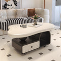 Cream cloud coffee table small apartment living room for home movable cart modern light luxury classy storage tea table
