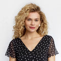 Amazon eleganceelegantcasualv neck polka dot dress women's summernew arrivalslimming looka line skirt