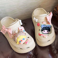 Girl's pair of paw-shaped bowknot cat slippers