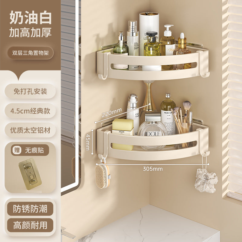 White bathroom shelf No punching toilet toilet toilet wall storage rack wall hanging cream wind