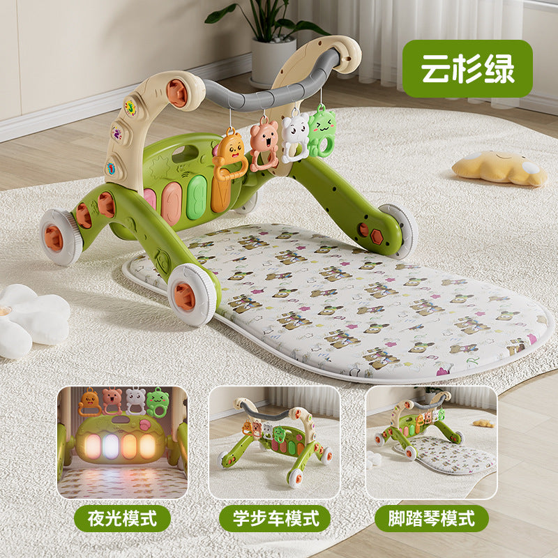 New six-in-one baby walker pedal piano 0-36 months baby puzzle early education music fitness rack