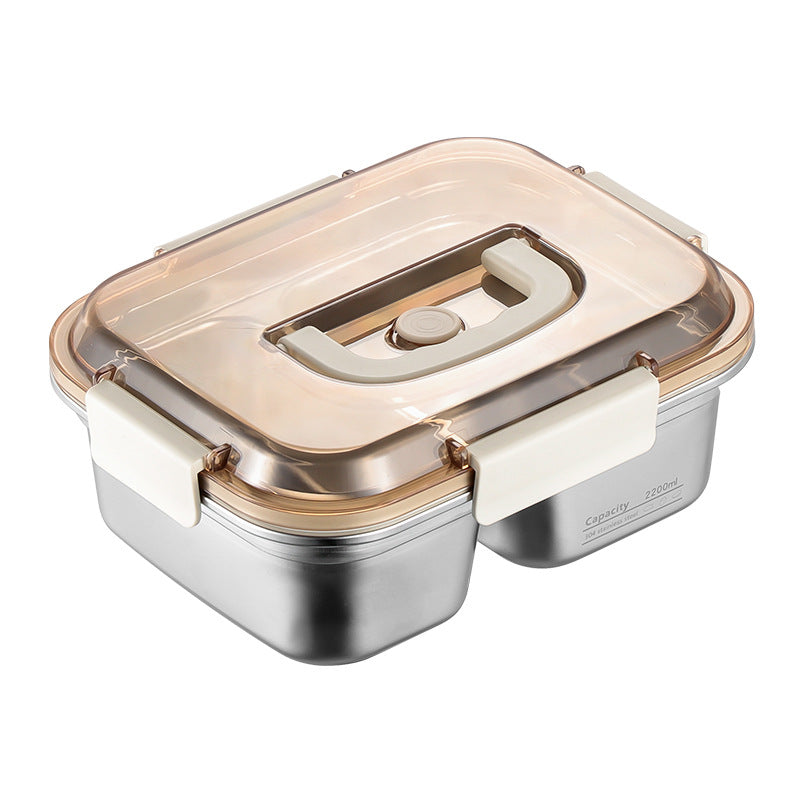 304 stainless steel food storage container - food grade, large capacity, divided lunch box for fruits, bento, rice, with lids and airtight seals