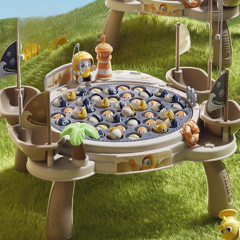 Kids electric magnetic fishing toy board game fishing platform fish pond fishing rod fishing puzzle family boy girl toy