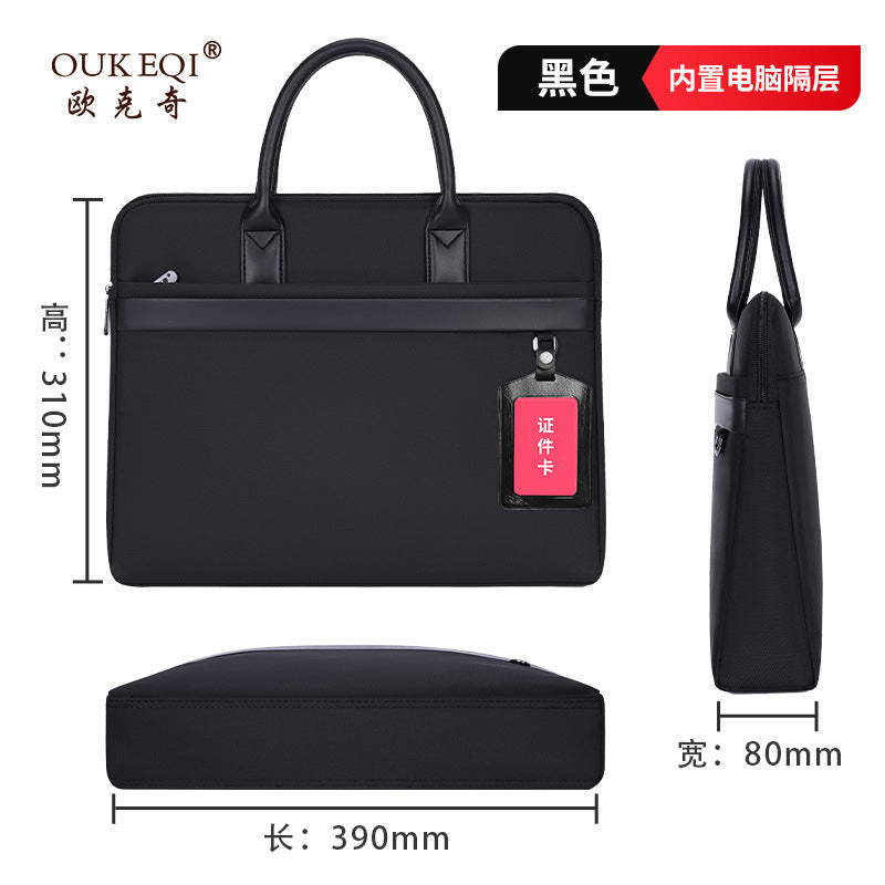 Waterproof business document briefcase canvas portfolio men's handbag file bag information bag large capacity printed