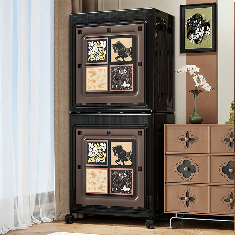 Antique storage box for clothes Large capacity flip cover finishing box Folding storage box Clothes quilt retro storage cabinet