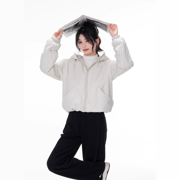 Lulu same white brand high quality spot factory wholesale yoga fitness windproof casual hooded padded jacket