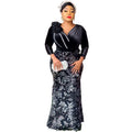 sourcing: luxury african fashion slim-fit korean velvet sequin evening gown dress