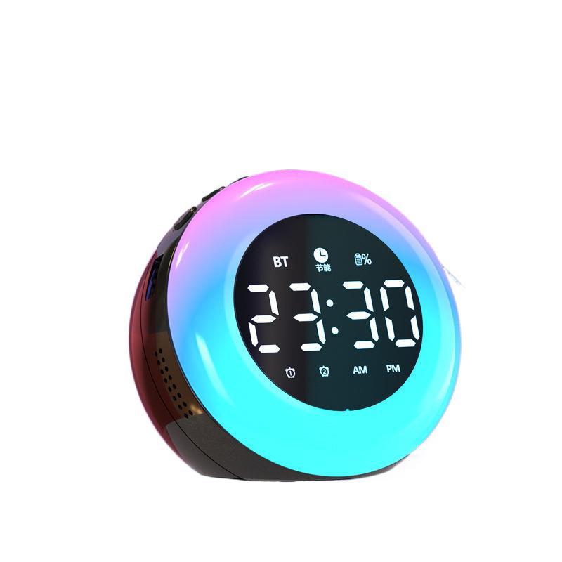 Ai smart wireless bluetooth speaker alarm clock - student alarm, subwoofer, high-quality sound, multifunctional, voice broadcast for students