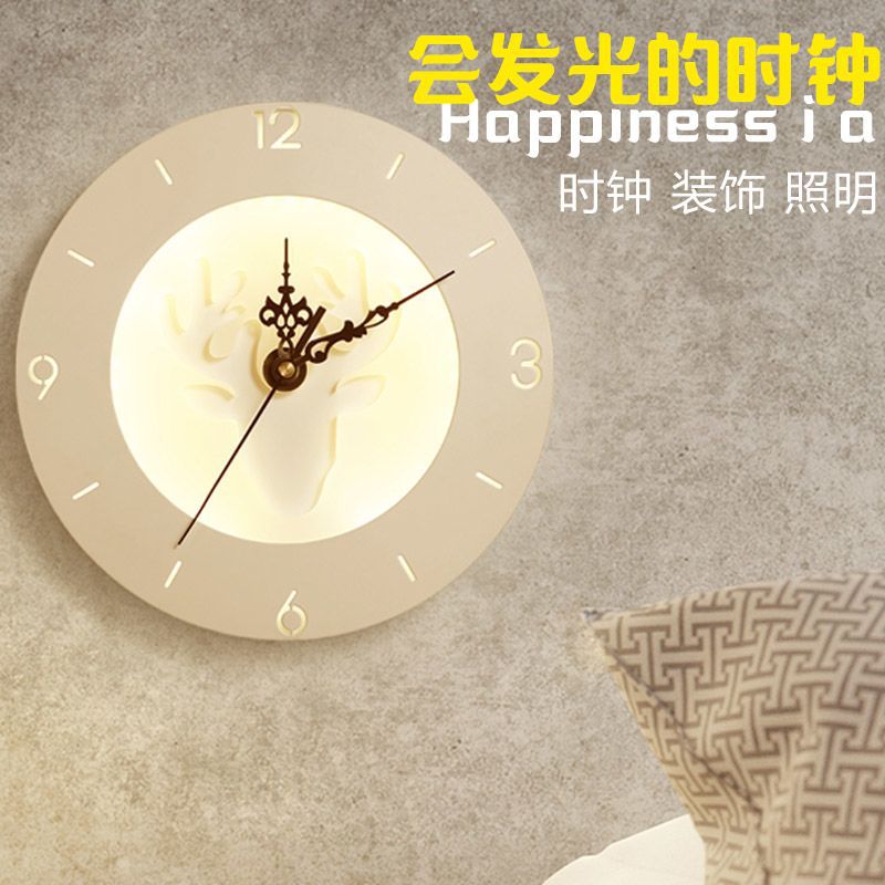 Scandinaviancasualfashion creative led wall clock wall lamp living room study bedroom lamp living room lamp decorative lighting fixtures