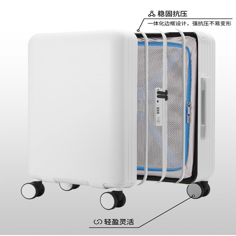 New high-value student wide trolley suitcase, silent universal wheel boarding case 24-inch PC anti-drop suitcase