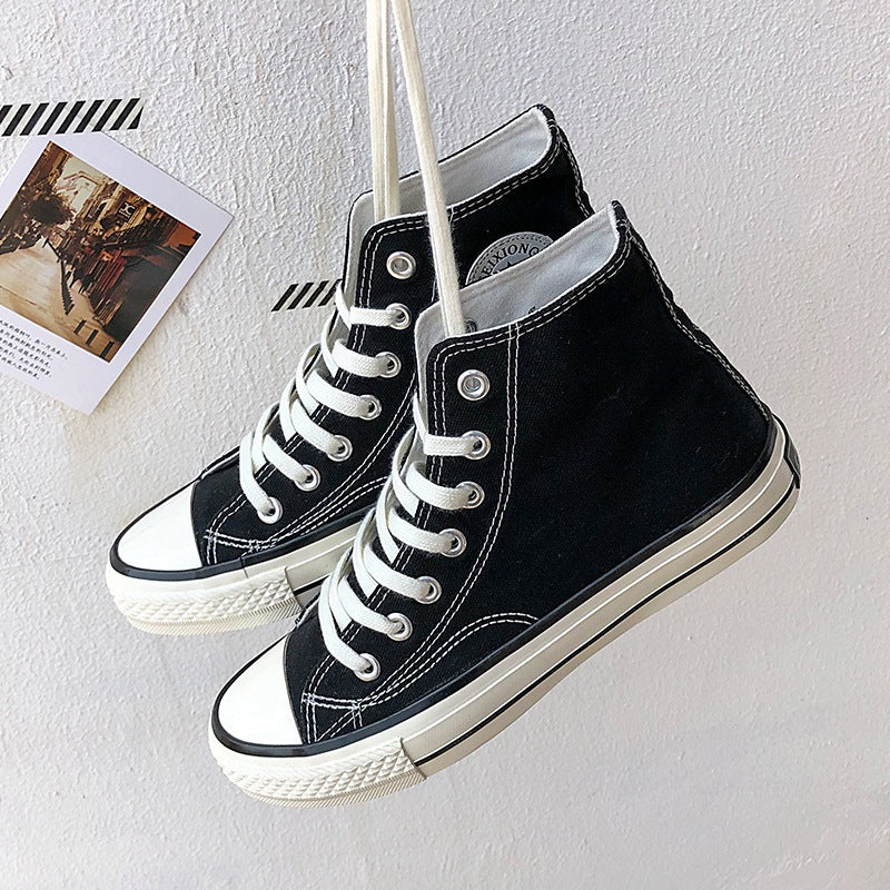 1970s retro skate shoes korean style trendy summer breathable versatile high-top canvas shoes for students, men, and women - perfect for couples