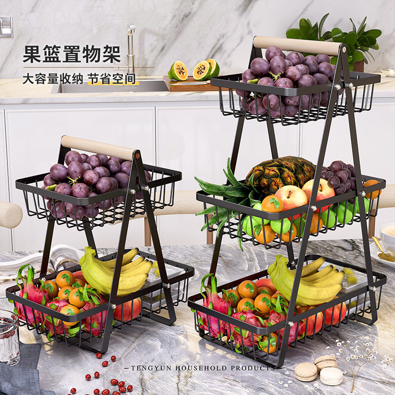 Shelf Home Desktop Double Layer Storage Basket Desktop Storage Basket Snack Storage Basket Fruit Basket Fruit and Vegetable Basket