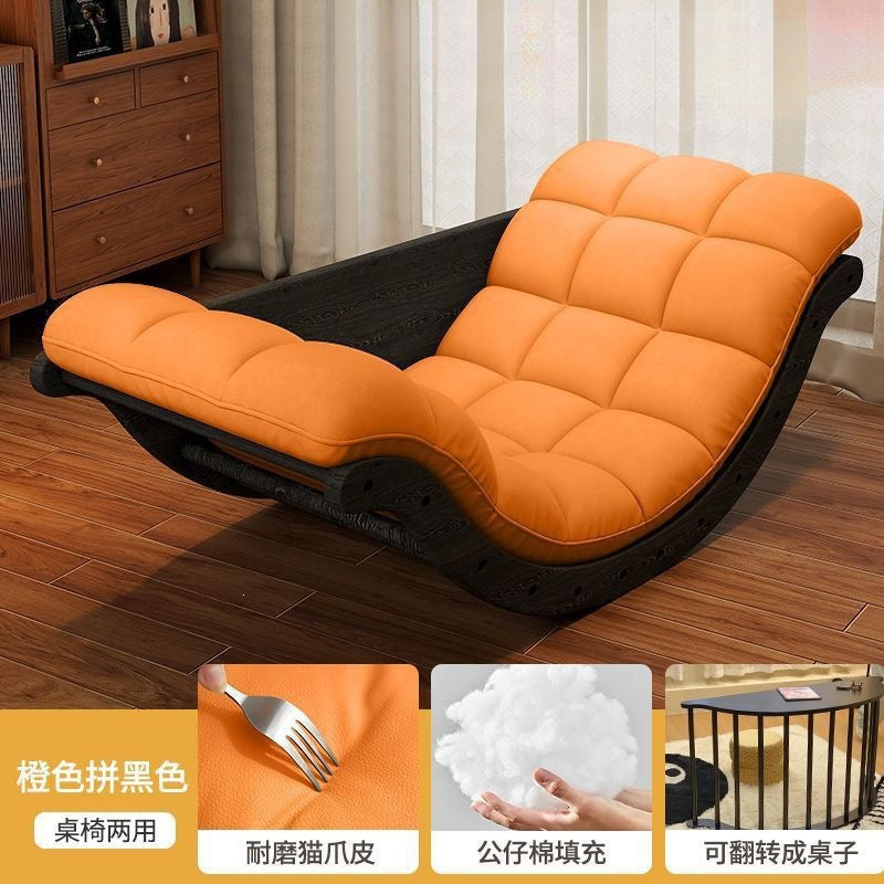 Multifunctional moon rocking chair retro lazy sofa living room balcony for home casual lunch break recliner