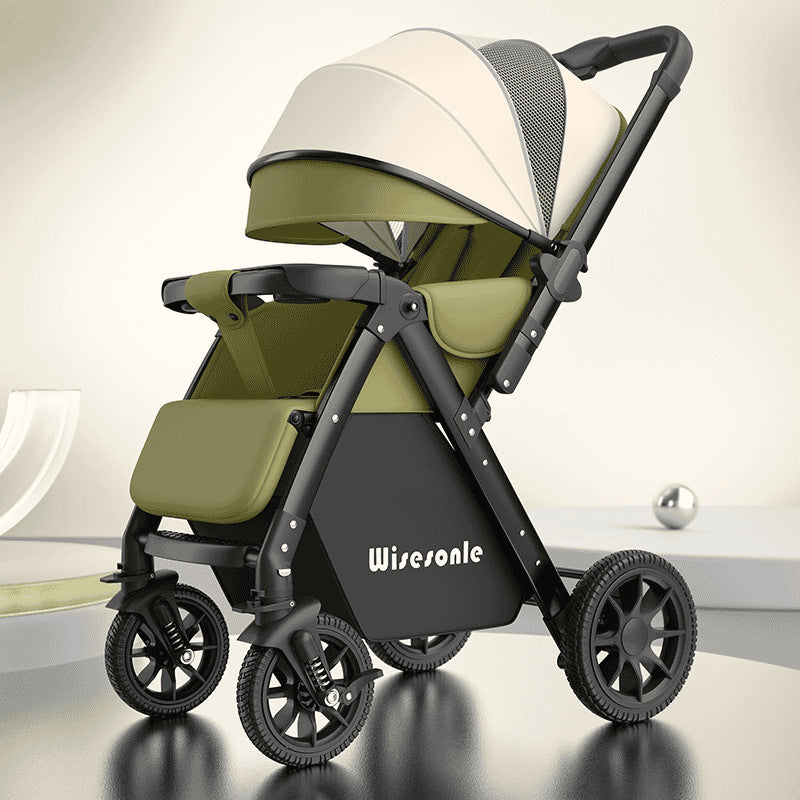 Baby stroller, reclining newborn baby, lightweight, foldable, two-way landscape, kids can sit, handy gadget, foldable, one-hand foldable