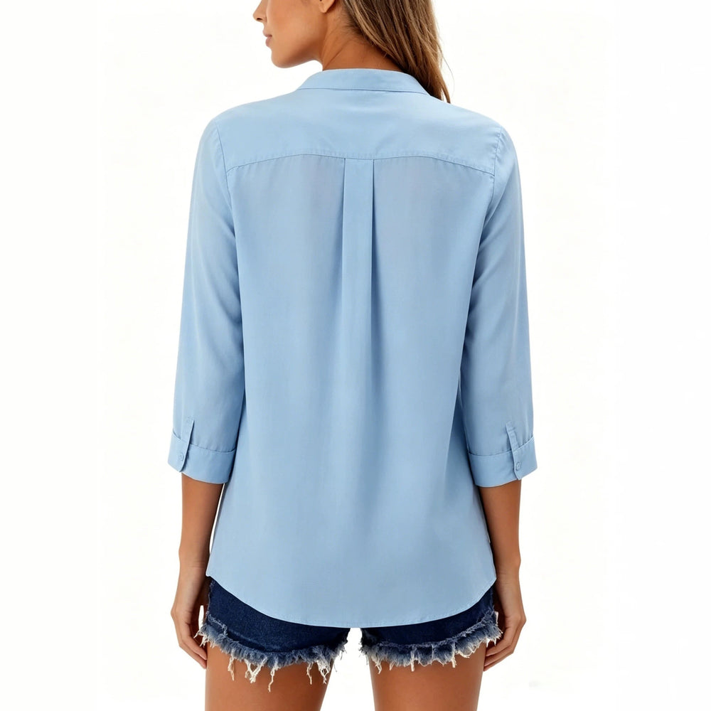 european and american cross-border solid color cardigan summer new button-up t-shirt