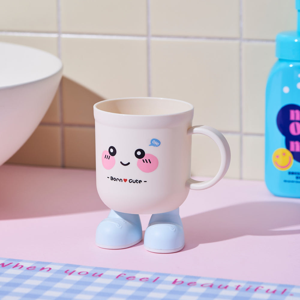 Kids brushing teeth mouthwash cup popular creative little feet drinking cup for home cartoon brushing cup plastic wash cup