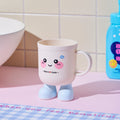 Kids brushing teeth mouthwash cup popular creative little feet drinking cup for home cartoon brushing cup plastic wash cup