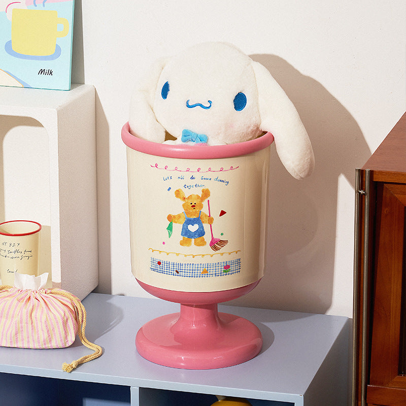 Cute and stylish tall trash can for home use. new model with a spring-loaded lid, perfect for bedrooms, living rooms, and bathrooms. large capacity waste paper basket