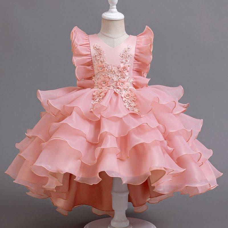 Kids princess dress baby girl first birthday dress summer dress flower girl wedding dress dress  clothing supply tutu skirt