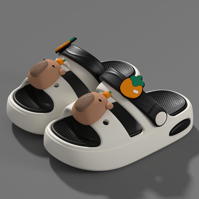 3d capybara kids' slippers - new 2025 summer collection for girls, indoor home cartoon non-slip sandals for boys