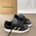 Hong kong style retro bread shoes for women ins trend 2026 spring and summer new arrivalcasual black gold german training easiest for match sneakers for women