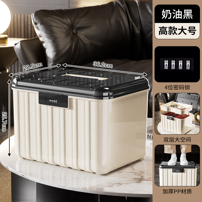 Password box with lock storage box, living room, bedroom, ID, pharmaceutical jewelry storage box, multi-specification layered storage box