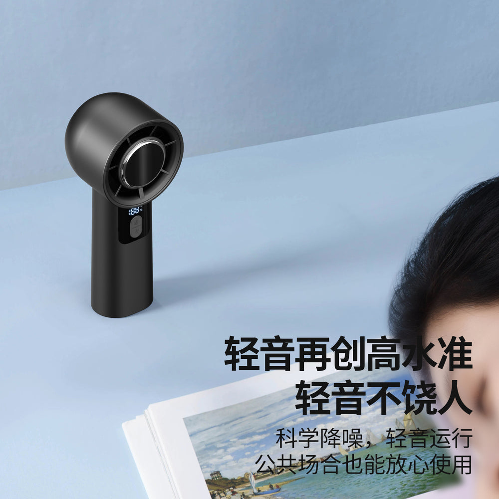 2025 cross-border new product: handheld bladeless cooling fan with semiconductor cooling, ice pack function, and high-speed turbine