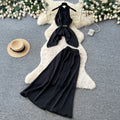 Gentle style work clothinghalterbacklessdress women's summercasualcasual waist slimming looktwo-piece setelegantsuit