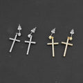 Amazon cross-border hot seller: 925 sterling silver moissanite stud earrings - unisex cross design, d color moissanite earrings