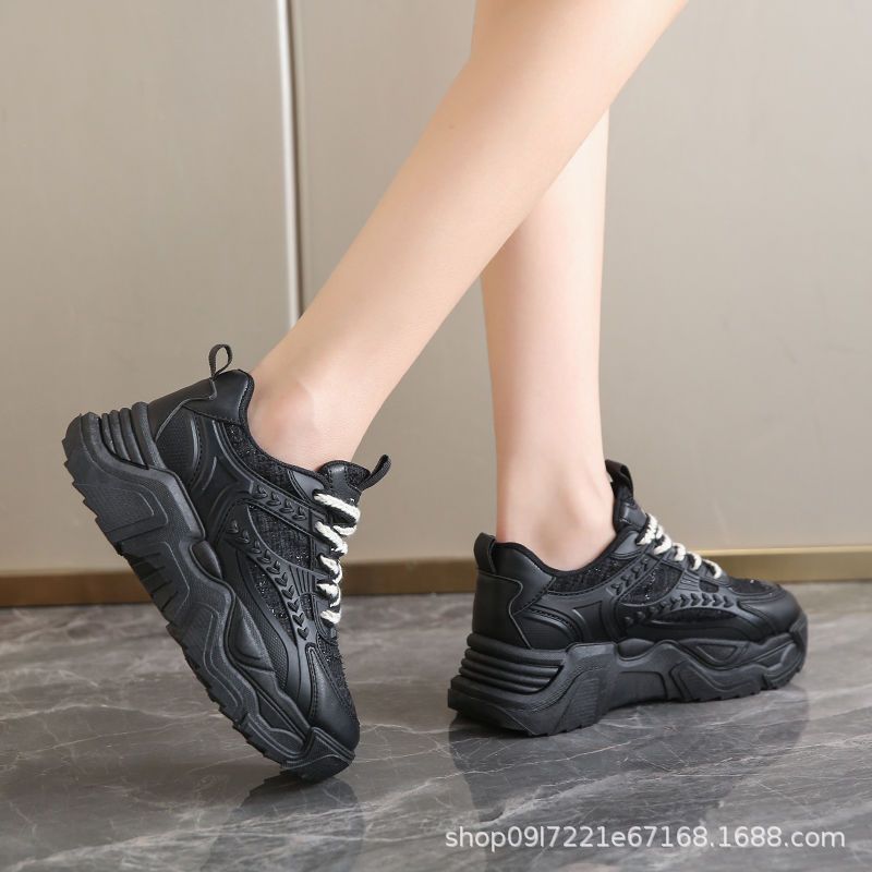 Sports women's shoes 2025 new autumn fashion Korean version single shoes casual platform shoes children running lace-up dad shoes