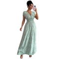 new french-style v-neck summer slim-fit dress