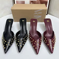 Za women's studded open-toe sandals & slides - 2025 summer new arrivals - stiletto heel, sexy high heel thong sandals for outdoor wear
