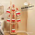 Solid wood rotating coat rack, freestanding vertical clothes rack, bedroom home living room light luxury storage shelf