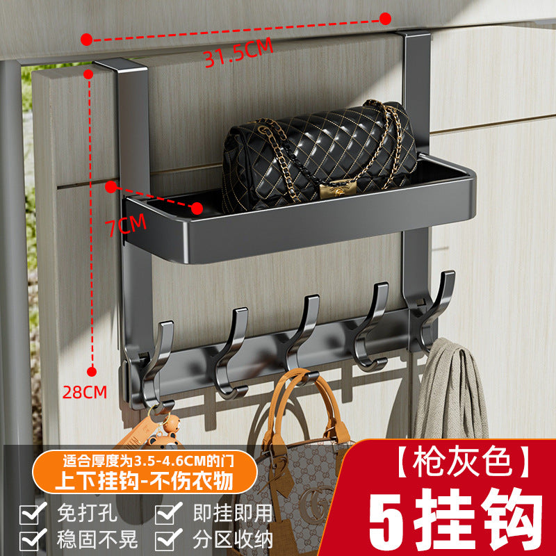 Over-the-door hook rack - no drilling required, clothes hanger, storage organizer, entryway coat rack, wall-mounted storage
