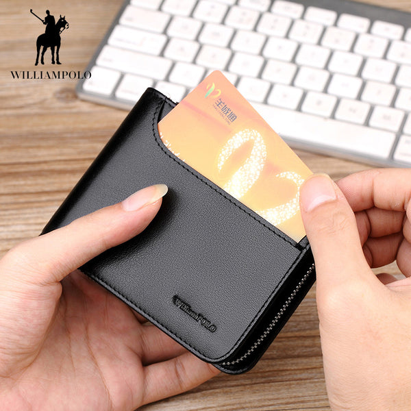 Emperor Paul Leather Men's Card Bag Short First Layer Cowhide Multi-Card Holder Genuine Card Holder Men's Wallet Wholesale