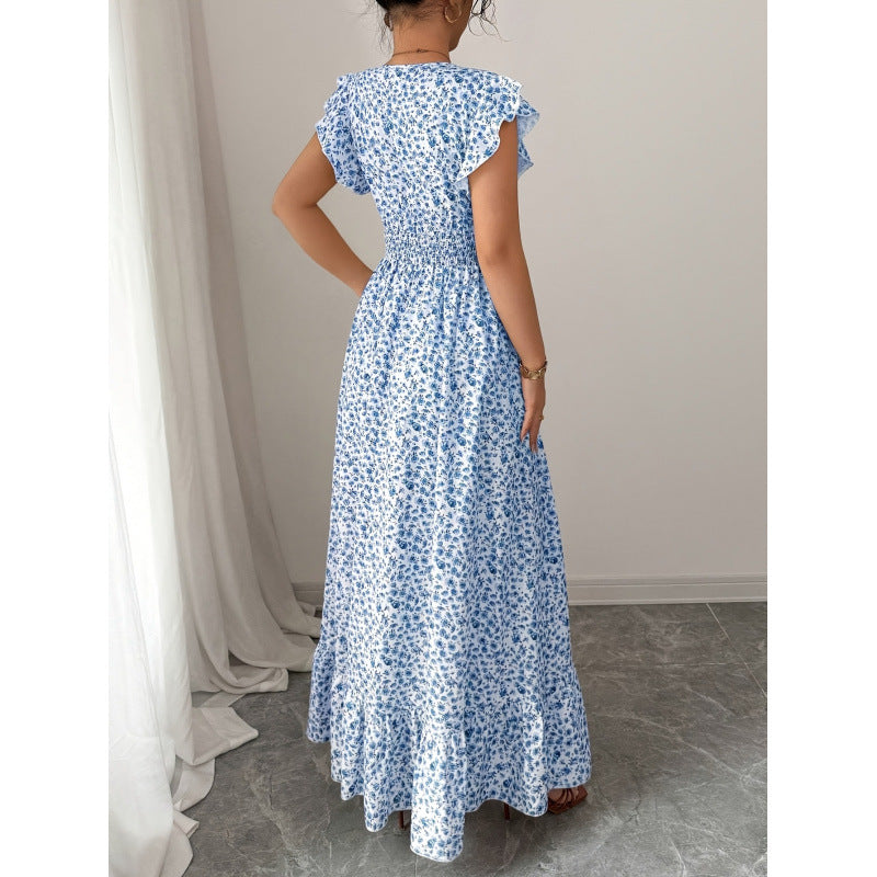 code new arrival  women's original elegance small floral dress waist olive