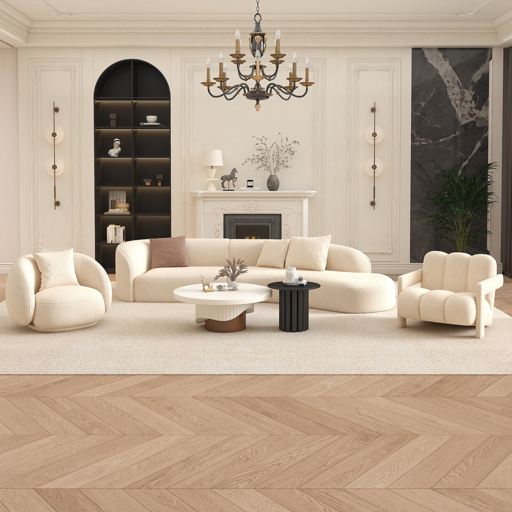 French cream style casual sofa designer cashmere living room lazy sofa chair hotel b&b hotel coffee table